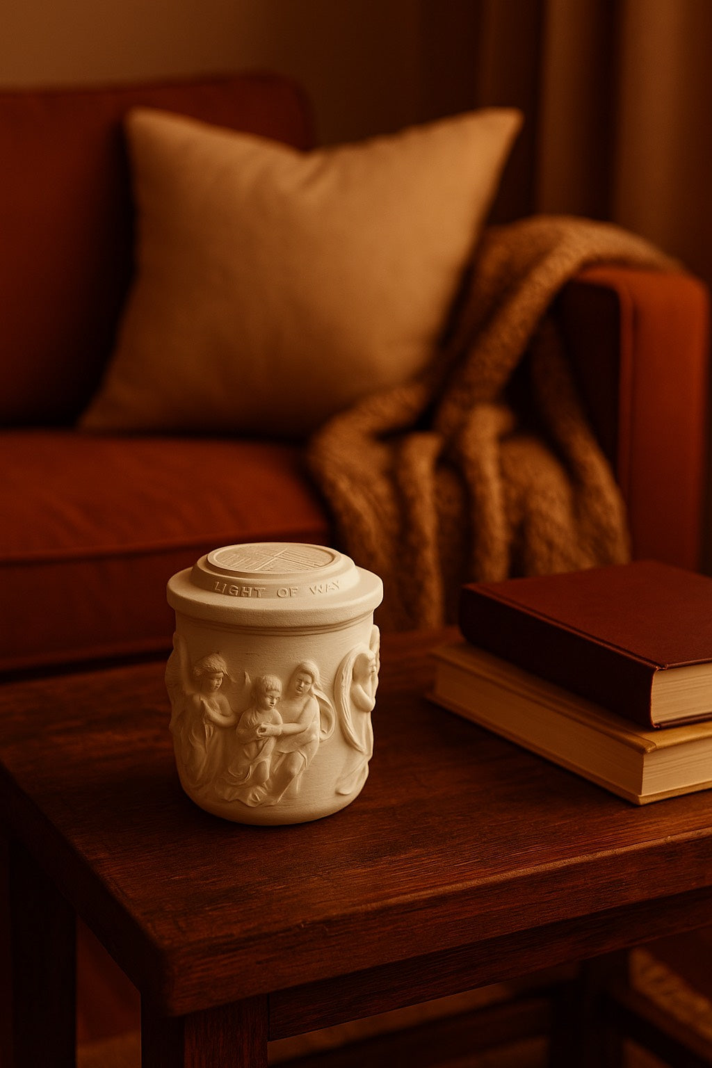Greek Angel Relief Aroma Candle: Citrus Agave Scented Gypsum Home Decor