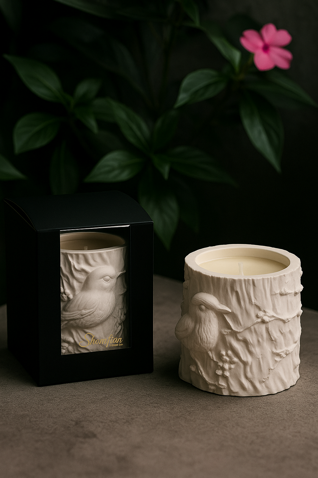 "Chirp & Flame" Aroma Candle For Gift & Home décor with “Pomegranate Cider” fragrance. Hand-Made. Perfect Gift for Holidays and birthdays.