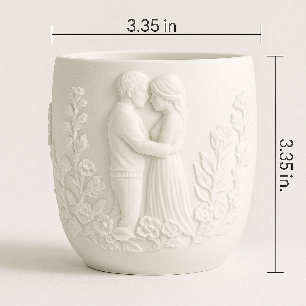 Forever Yours Aroma Candle with “Ginger and Saffron” fragrance – Handmade Gypsum Scented Candle, Elegant Wedding & Anniversary Gift.