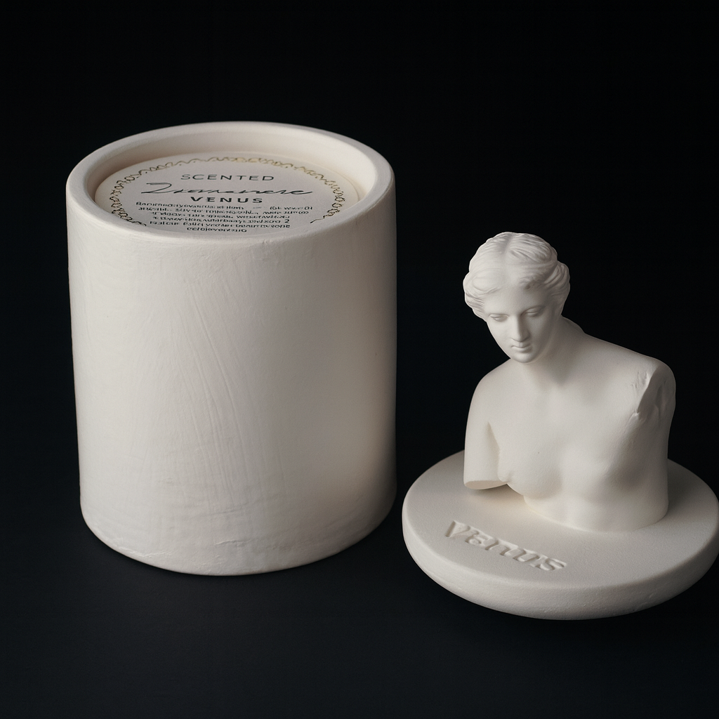 Venus de Milo Candle: Handmade Gypsum Bust, Lavender Scent
