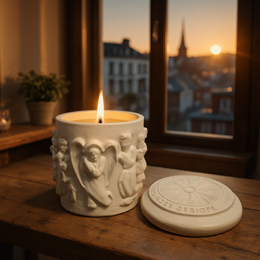 Greek Angel Relief Aroma Candle: Citrus Agave Scented Gypsum Home Decor